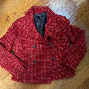 Talbots Red and Orange Tweed Blazer